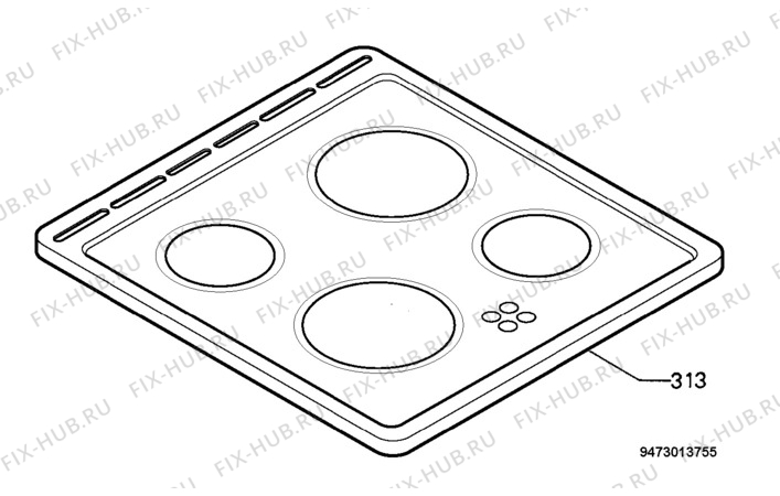 Взрыв-схема плиты (духовки) Electrolux EKC6723X - Схема узла Hob 271